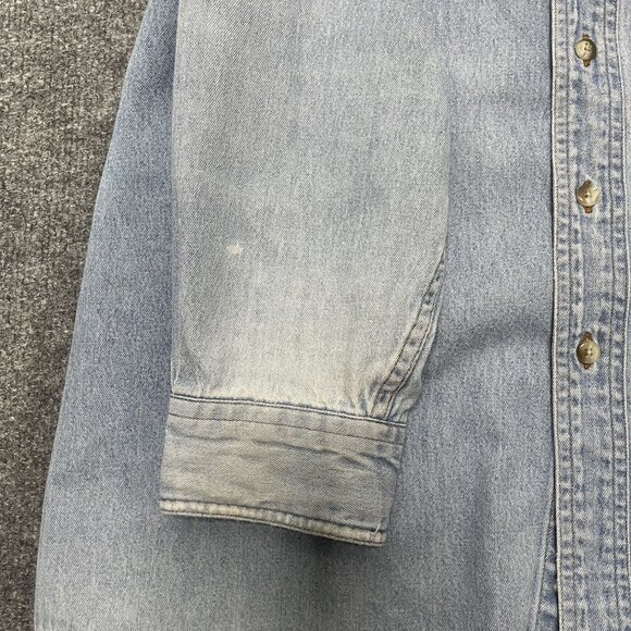 Vintage Gear For Sports Denim Shirt Trans Alaska Pipeline Embroidered Logo L - Picture 7 of 7